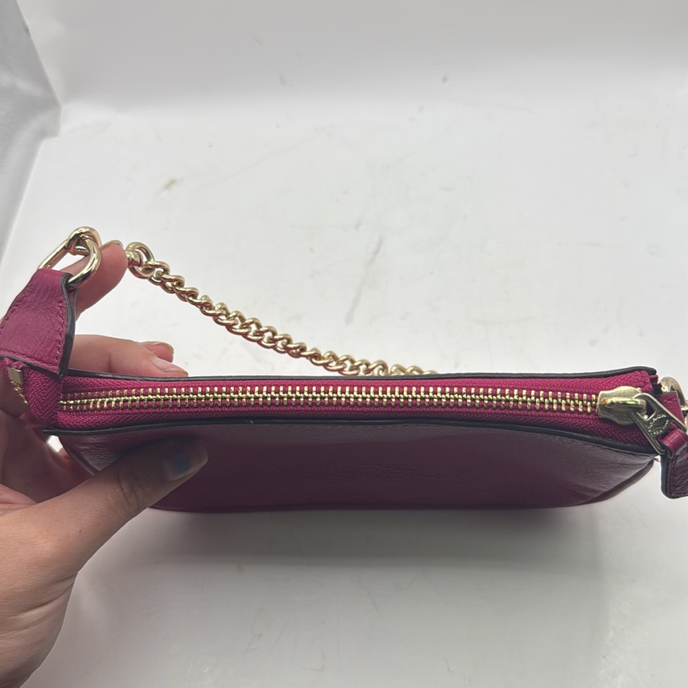 Coach Nolita Shoulder Bag Wristlet Clutch Baguette Purse Pink Pebble Leather - Picture 8 of 16